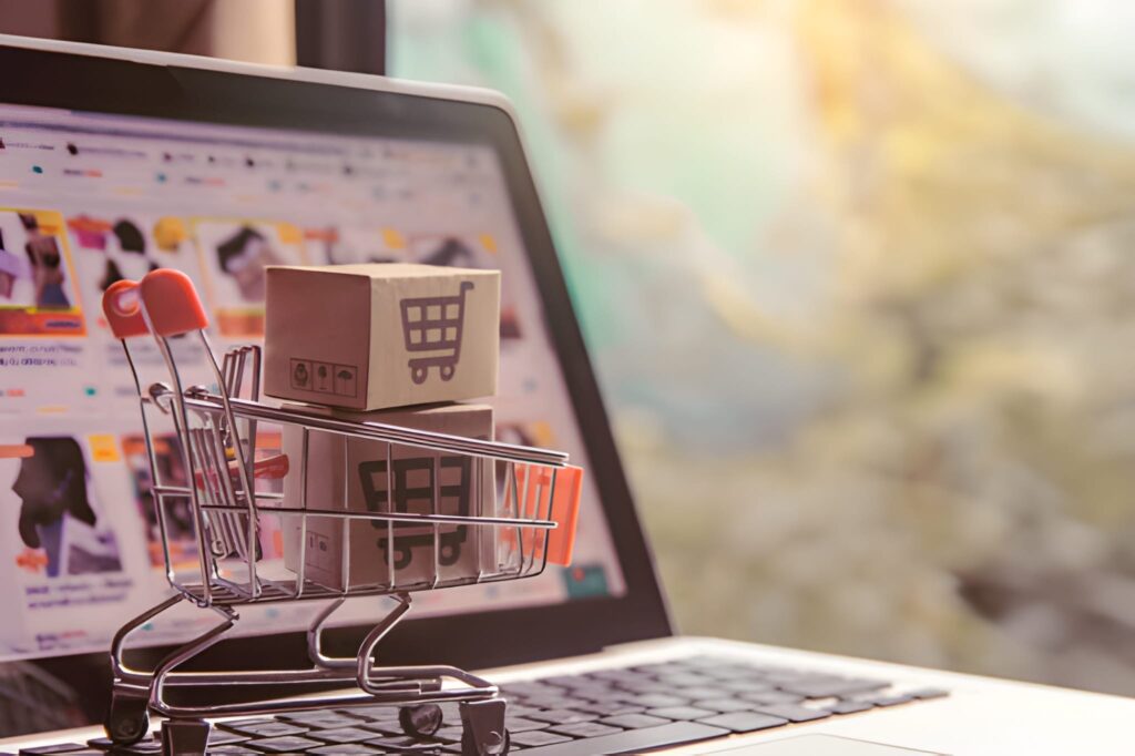 online shopping on a high converting website