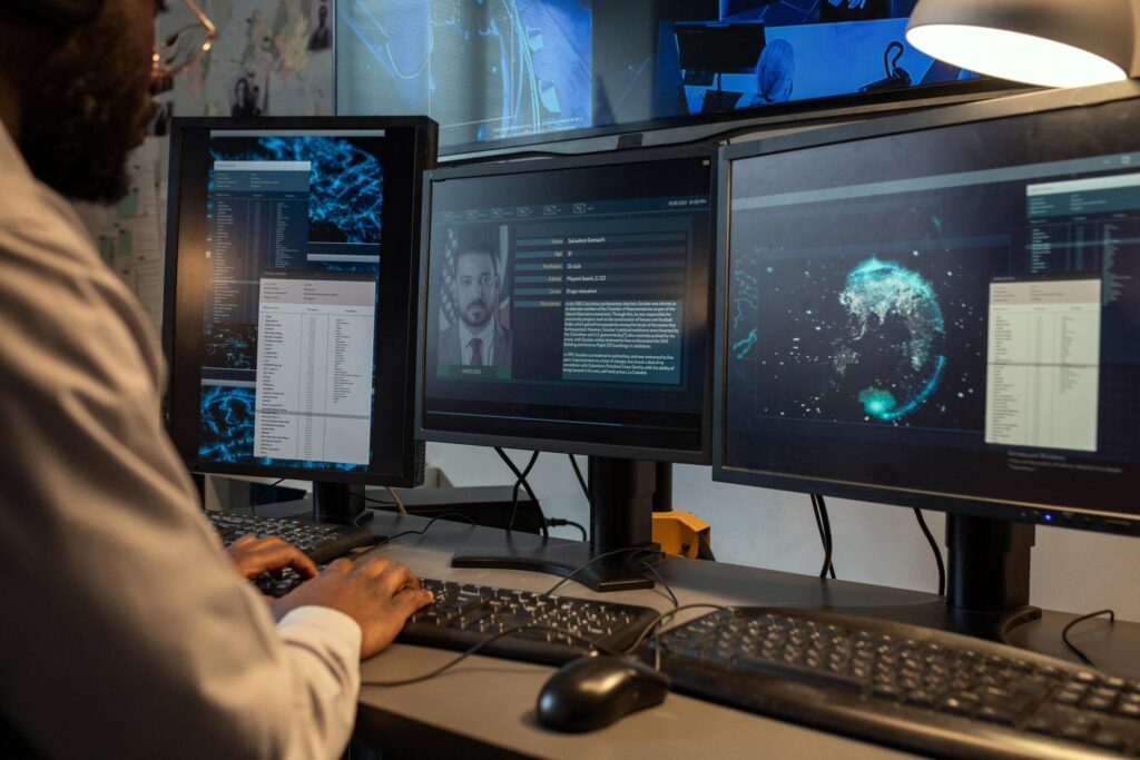 tech person entering information into a website database